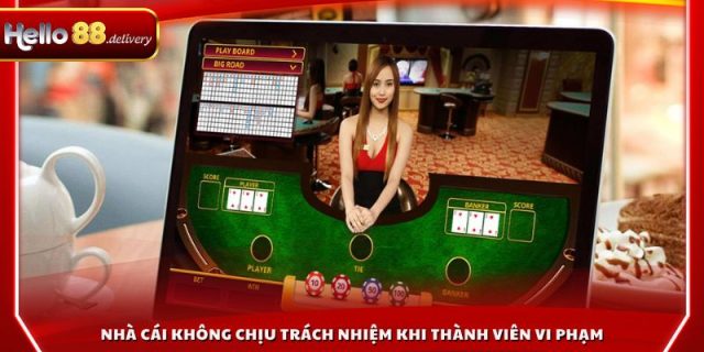 Nhà cái không chịu trách nhiệm khi thành viên vi phạm quy định