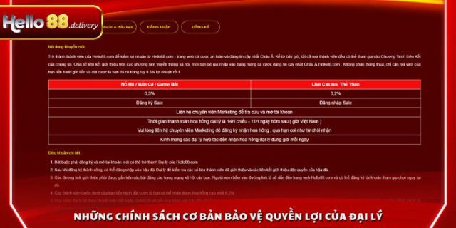 Những chính sách cơ bản bảo vệ quyền lợi của đại lý